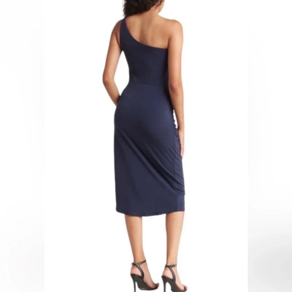 SOCIALITE Navy blue one shoulder‎ mini dress size M. - Picture 2 of 15